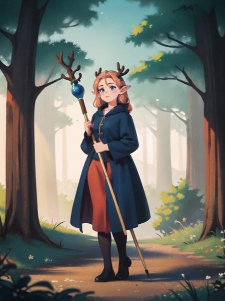 02739-834308159-(best quality, masterpiece, illustration_1.1), woman in a forest holding a staff, kingdom of elves, young woman with antlers, on.png